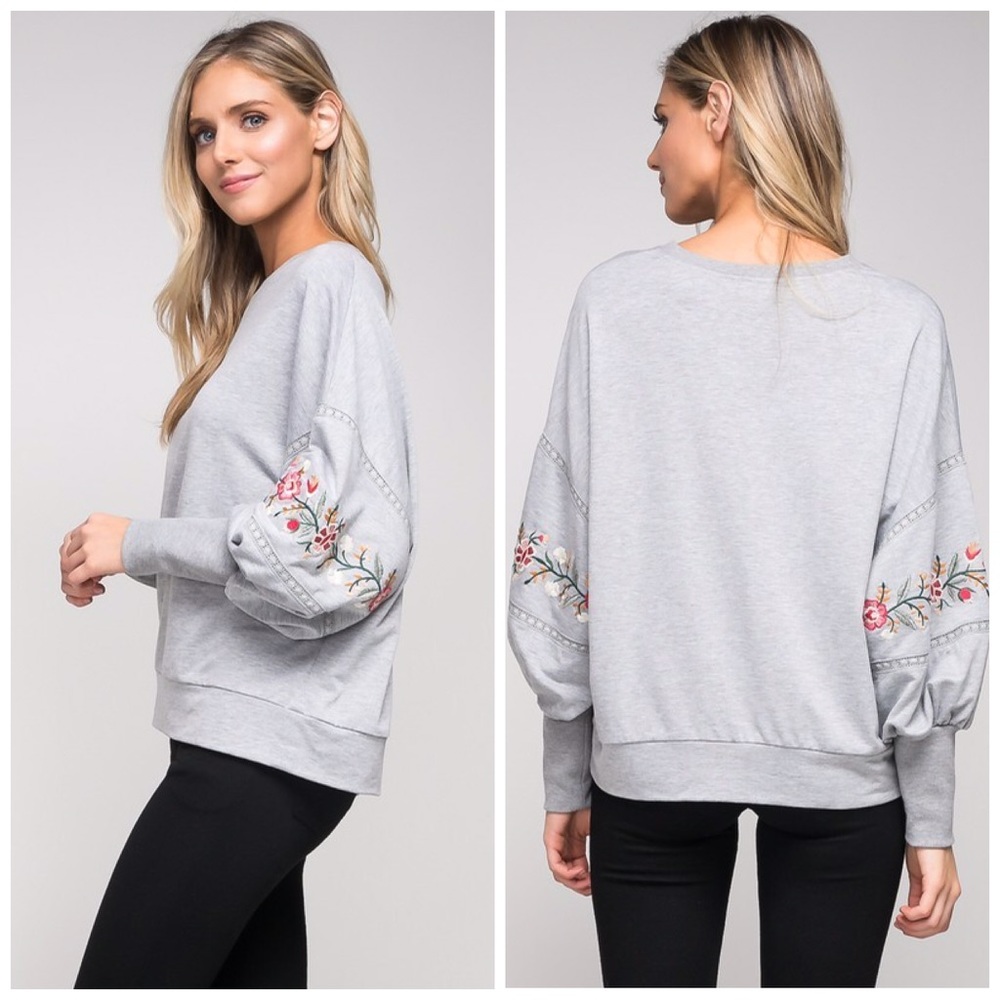 ❤️LAST 3! Floral embroidery jersey top! - Picture 5 of 6